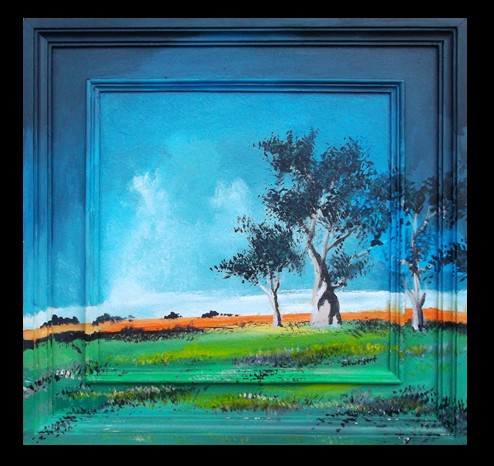 Landschaft gemalt auf Holz von Landschaft gemalt auf Holz