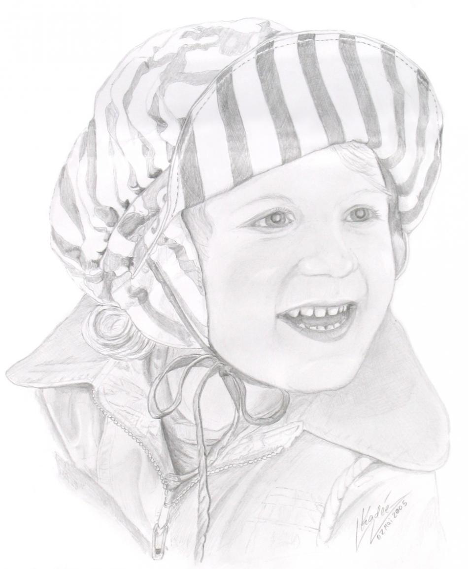 Alyssa mit Mütze (2005) Zeichnung KVN 298 von Kadée Alyssa mit Mütze (2005) Zeichnung KVN 298