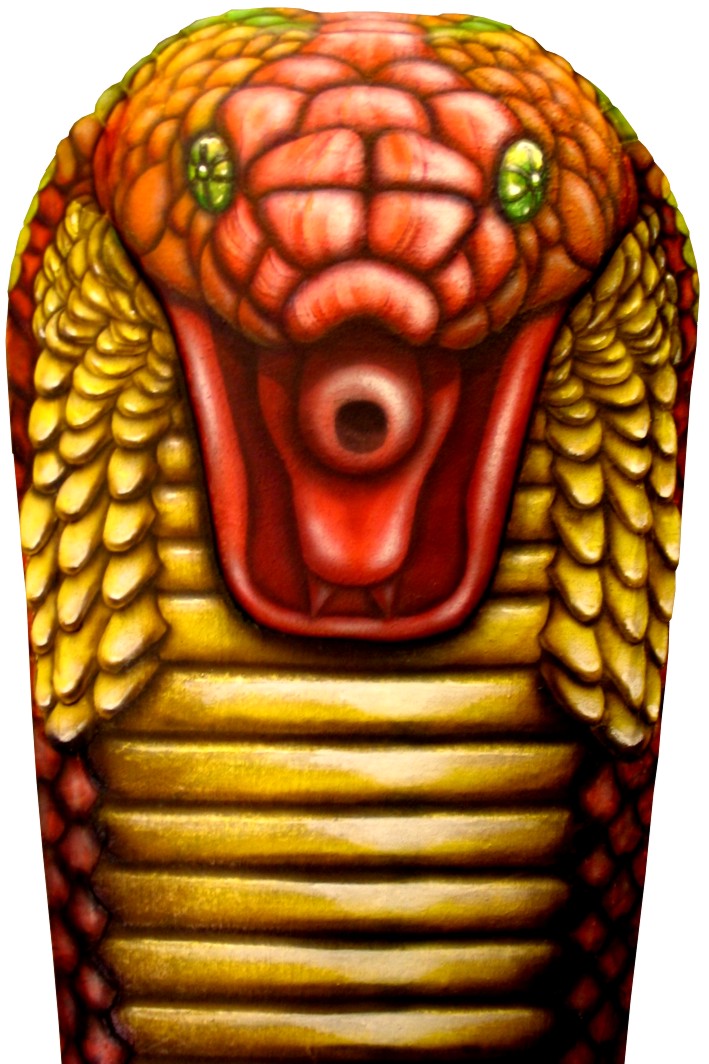 Die Tempelwächterin Teilansicht Vorderseite (2009) Airbrush-Skulptur, KVN 472 von Kadée Die Tempelwächterin Teilansicht Vorderseite (2009) Airbrush-Skulptur, KVN 472