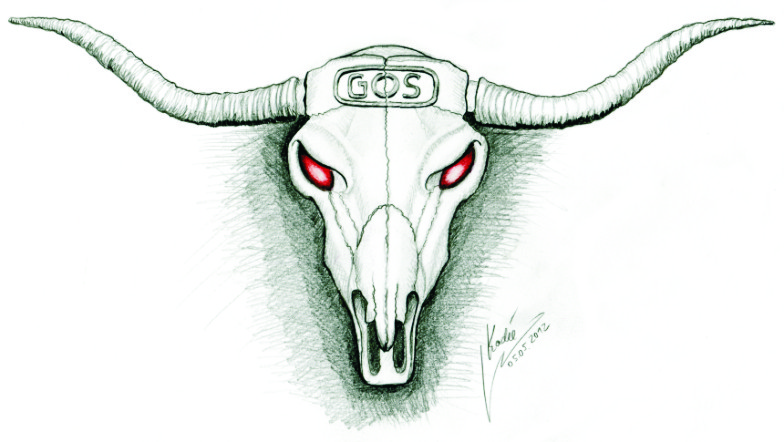 Stierschädel (2012) Zeichnung KVN 667 von Kadée Stierschädel (2012) Zeichnung KVN 667
