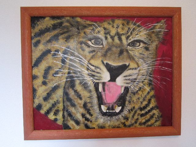 Kunstwerk Leopard liegend von Tatjana
