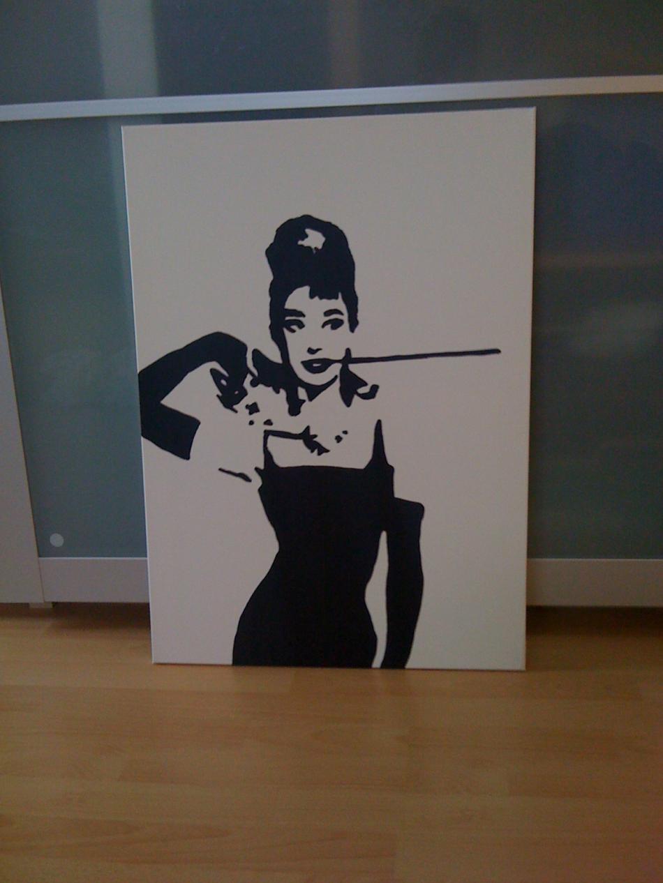 Audrey Hepburn Gemälde / Leinwand von Luke Bauer Audrey Hepburn Gemälde / Leinwand