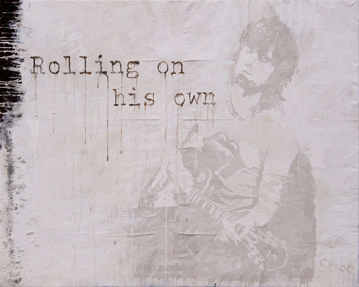 Rolling on his own - Portrait of Keith Richards von Smitty Brandner Rolling on his own - Portrait of Keith Richards