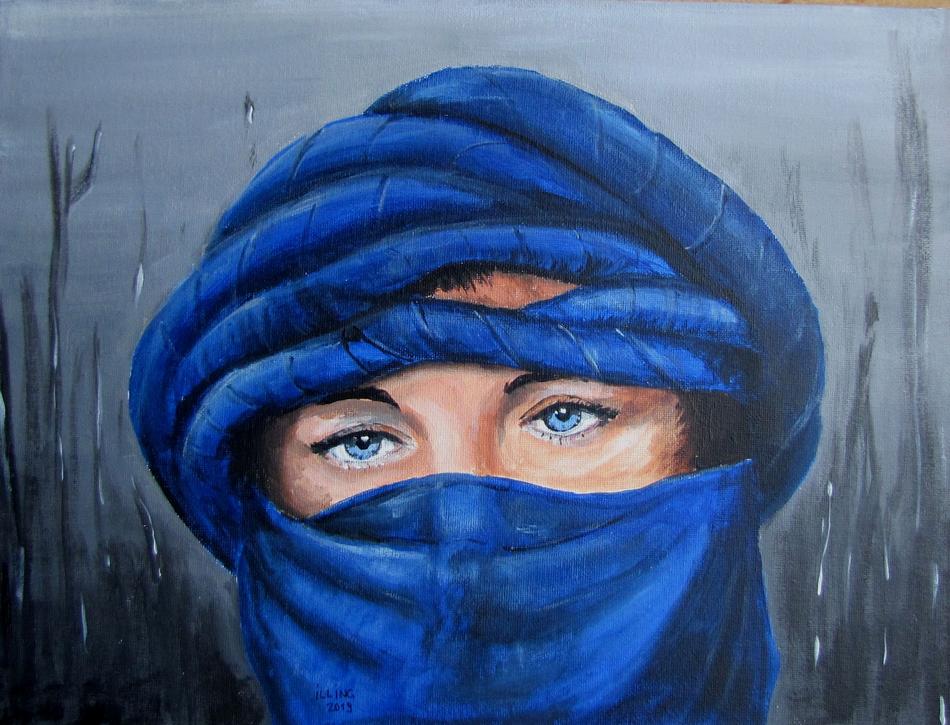 Beduinin mit blauen Augen von jaji Beduinin mit blauen Augen