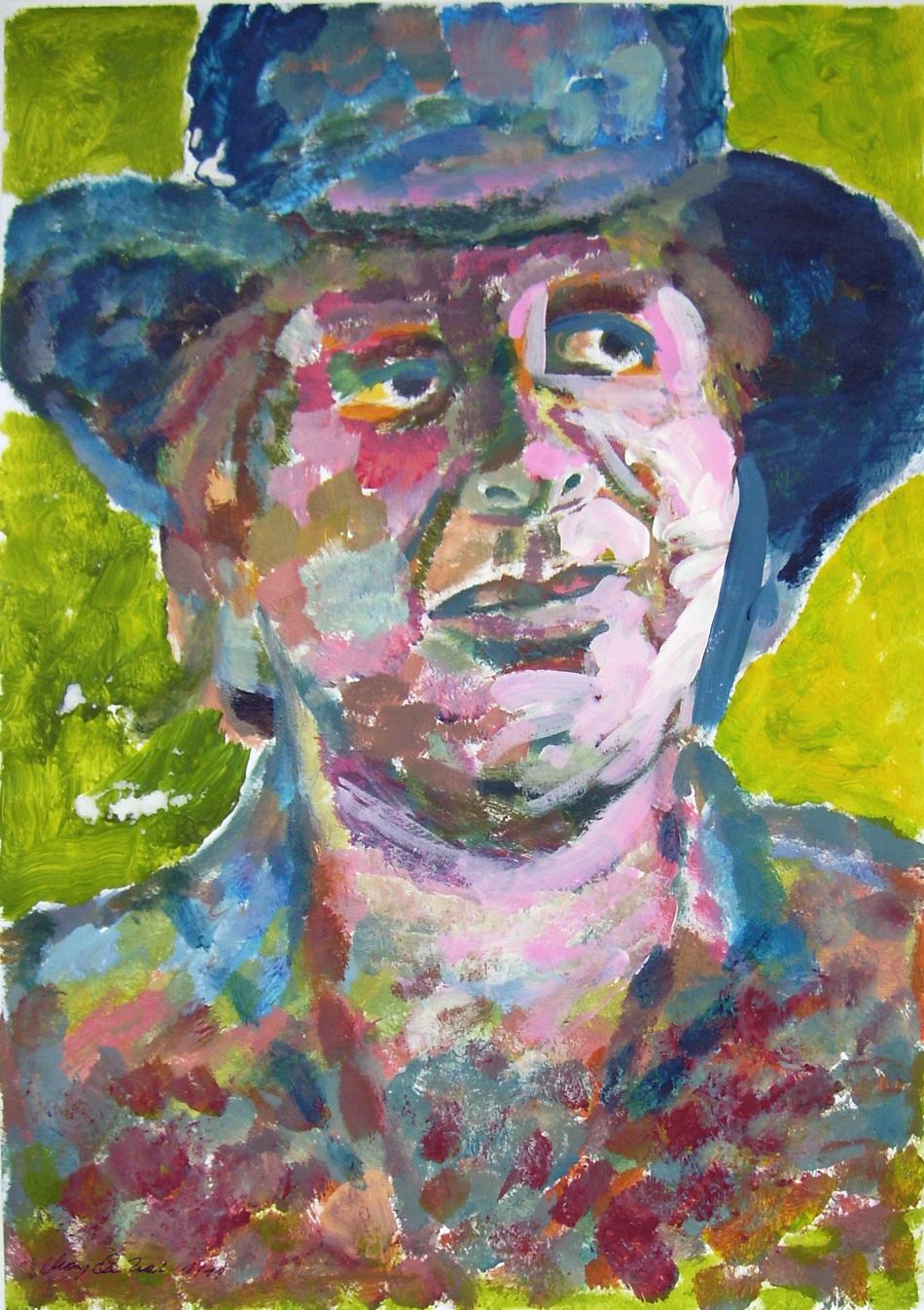 Selbstportrait mit Hut von Selbstportrait mit Hut