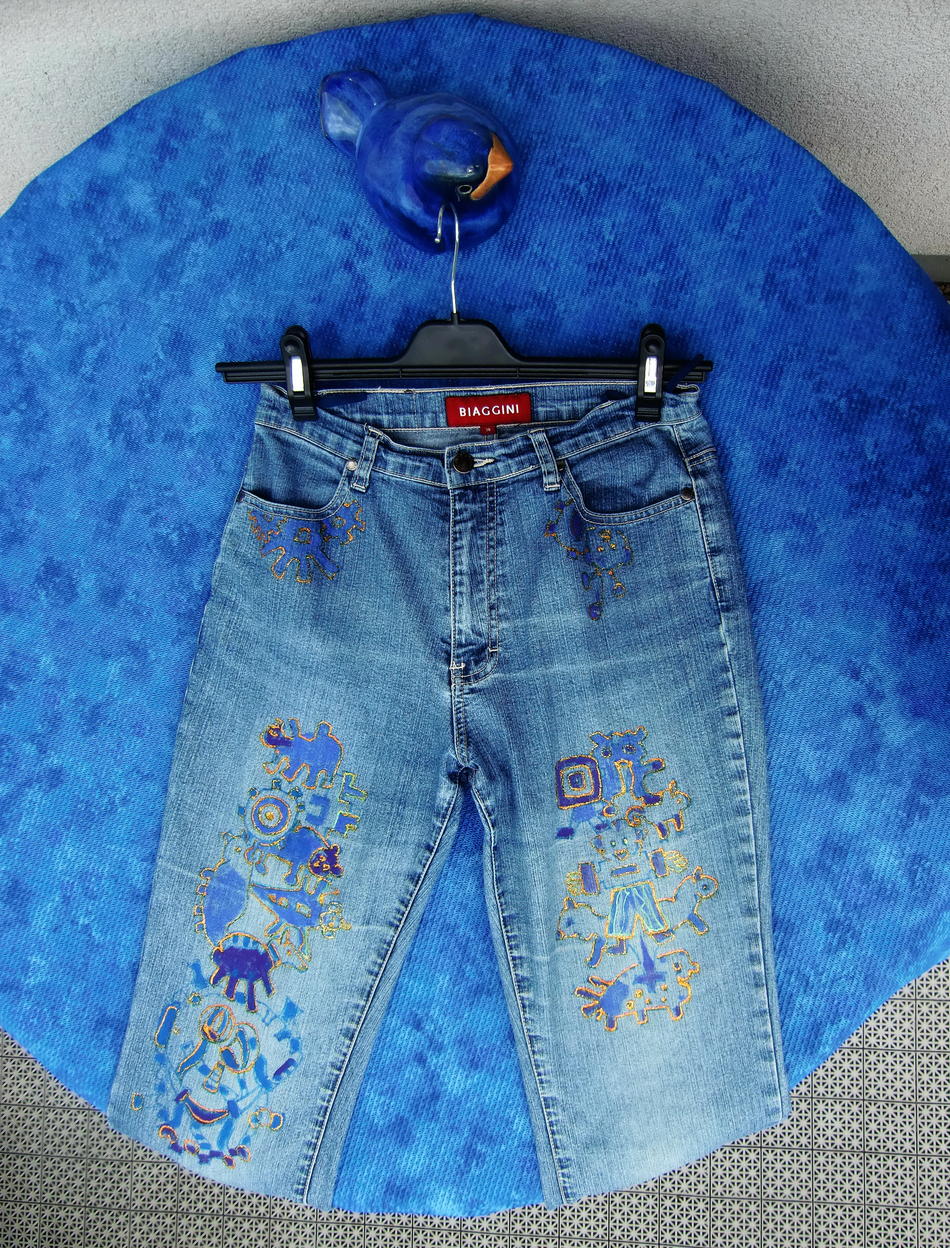 Jeanshose bemalt von suspra Jeanshose bemalt