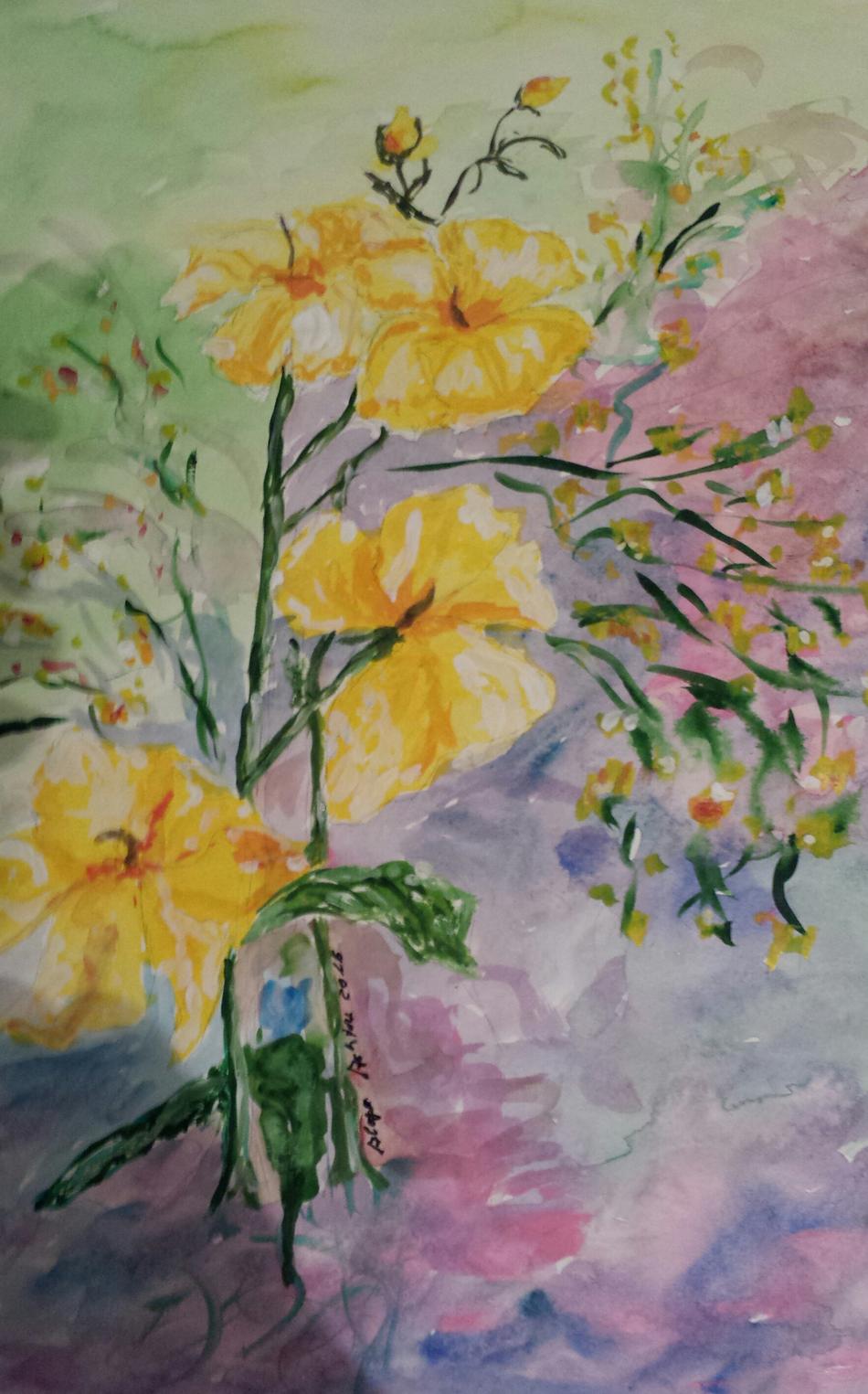 Yellow Flowers von alaja ashton Yellow Flowers