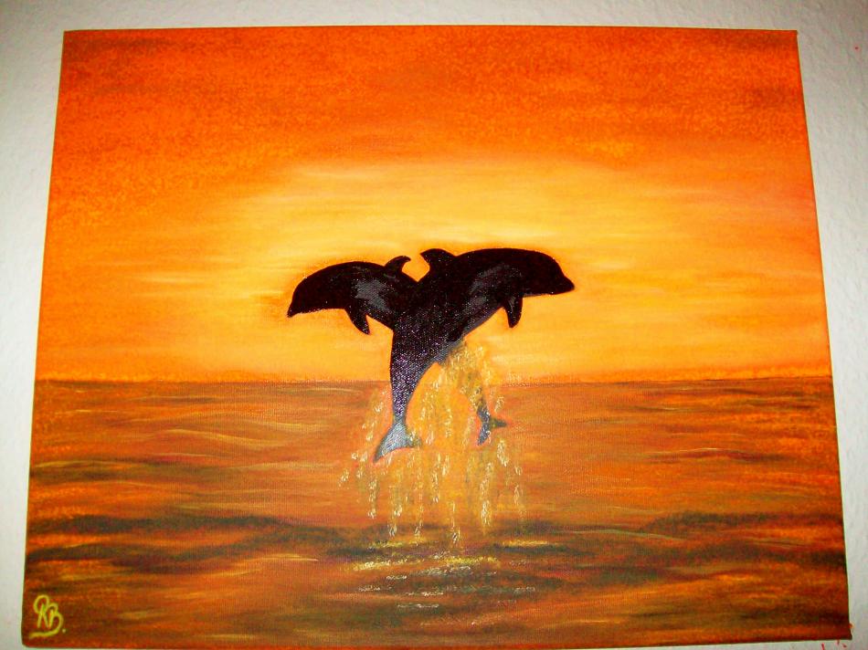 Delphine im Abendrot 50x40 von rosanna-bormani Delphine im Abendrot 50x40