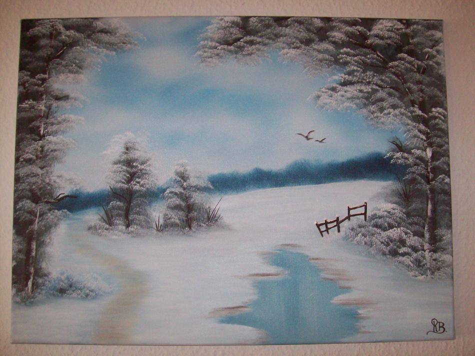 Schneelandschaft 60x45 von rosanna-bormani Schneelandschaft 60x45
