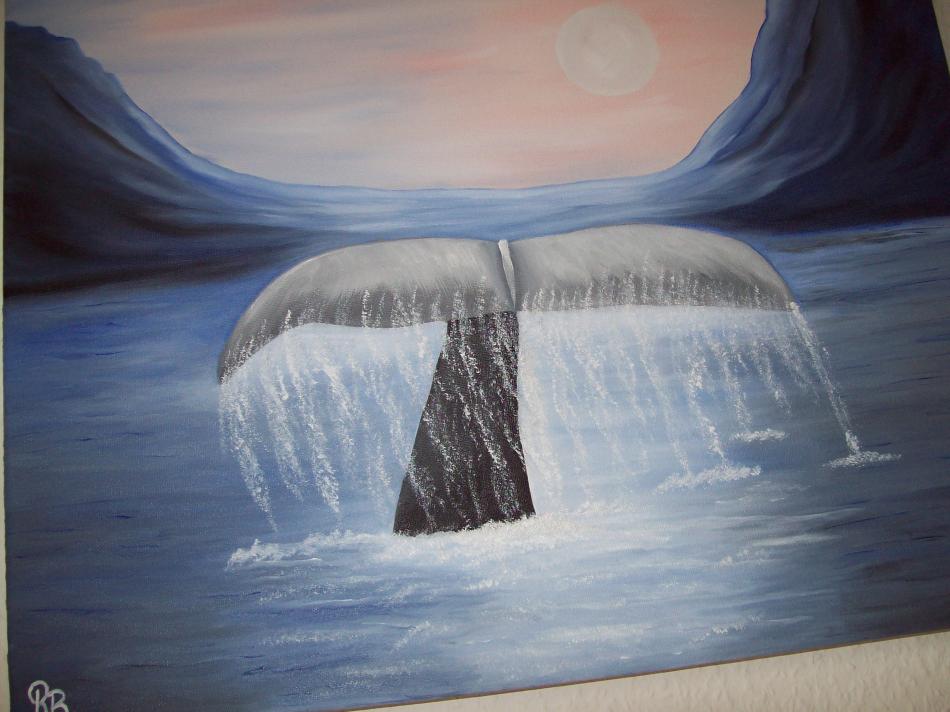 Wal taucht unter 50x40 von rosanna-bormani Wal taucht unter 50x40