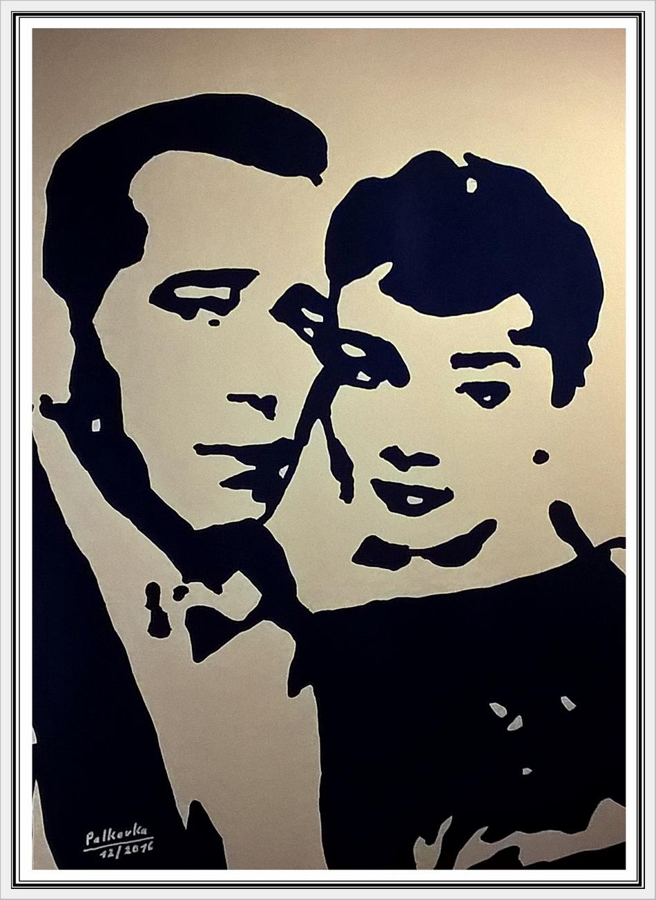 Humphrey Bogart und Audrey Hepburn von Palkovka Humphrey Bogart und Audrey Hepburn