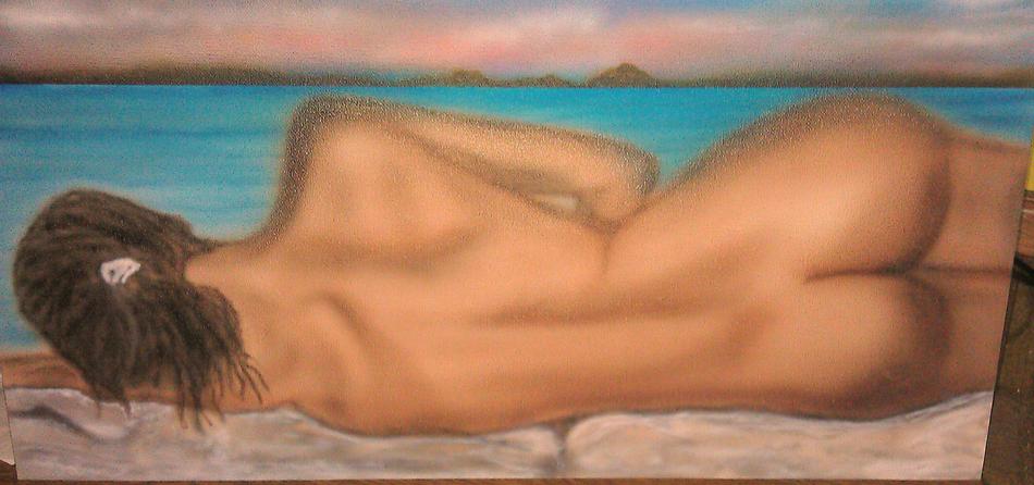 Airbrush, Motiv Frau am Strand.jpg von Airbrush, Motiv Frau am Strand.jpg