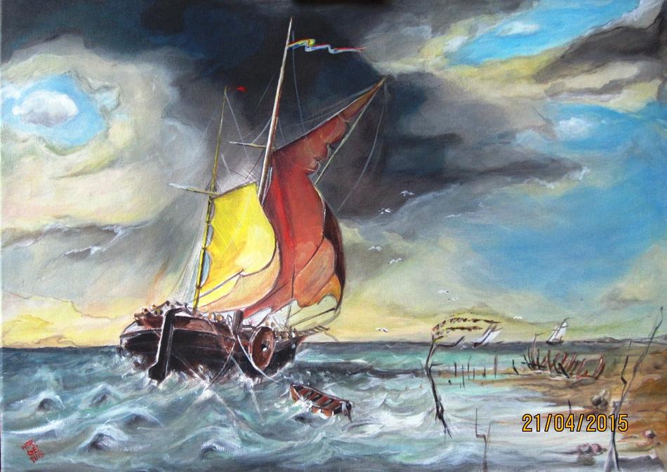 Fischerboot im Sturm von wergei Fischerboot im Sturm