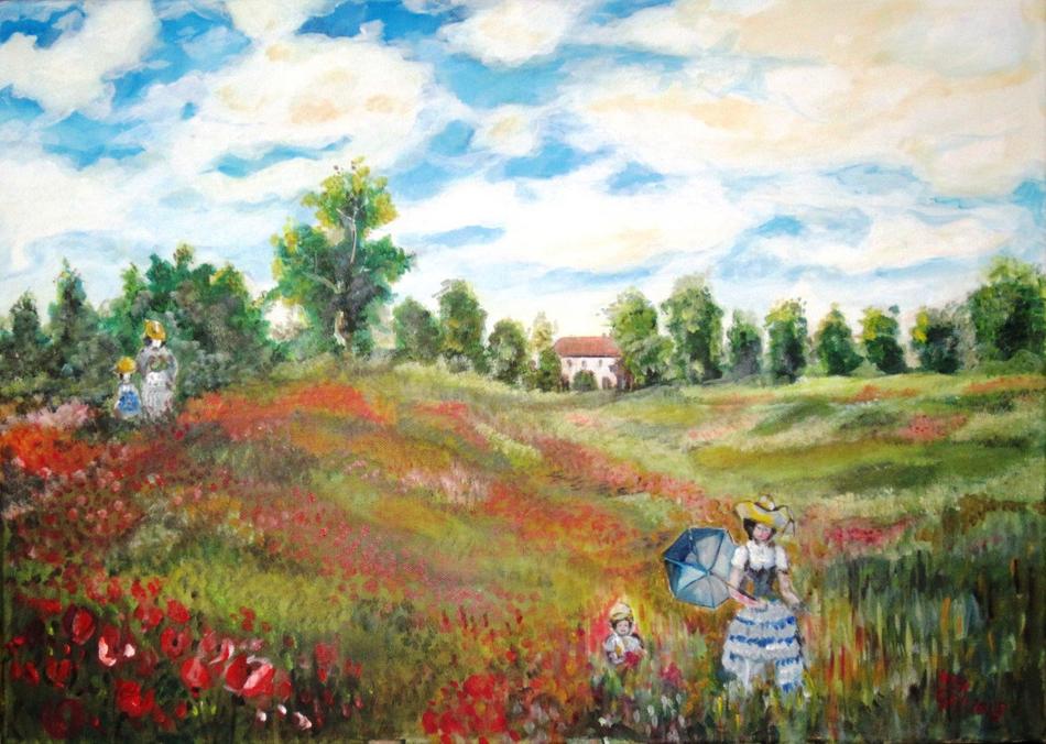 Mohnfeld nach Monet von wergei Mohnfeld nach Monet