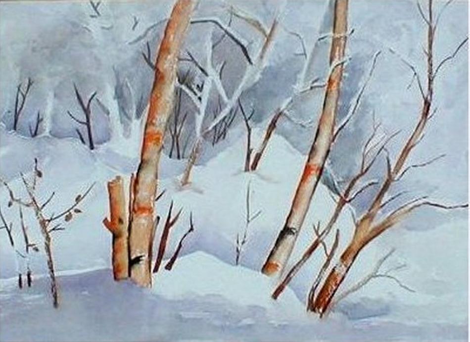 Winteraquarell von galerie-rosa Winteraquarell