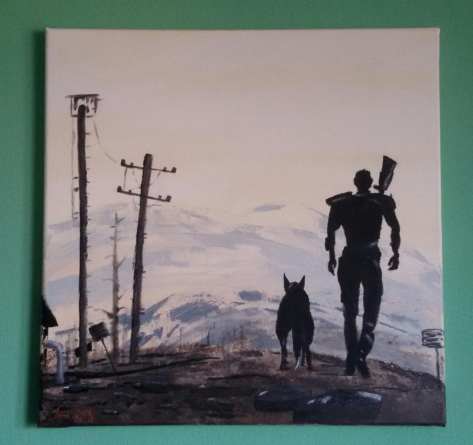 Fallout Hommage - Man and Dog von Jörn Fallout Hommage - Man and Dog