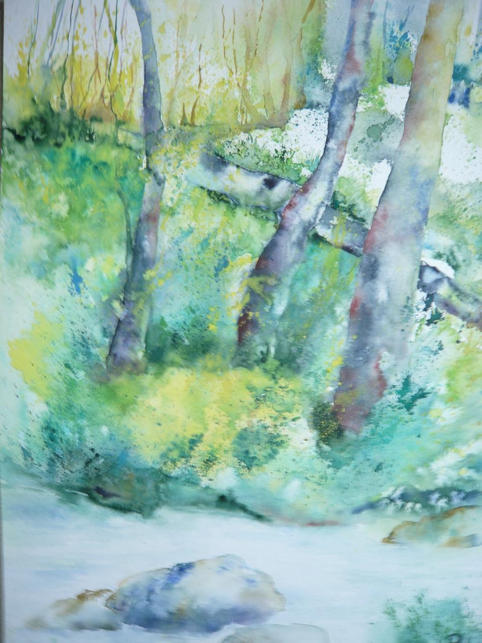 Bäume an der Isar von Roswitha Huber Bäume an der Isar