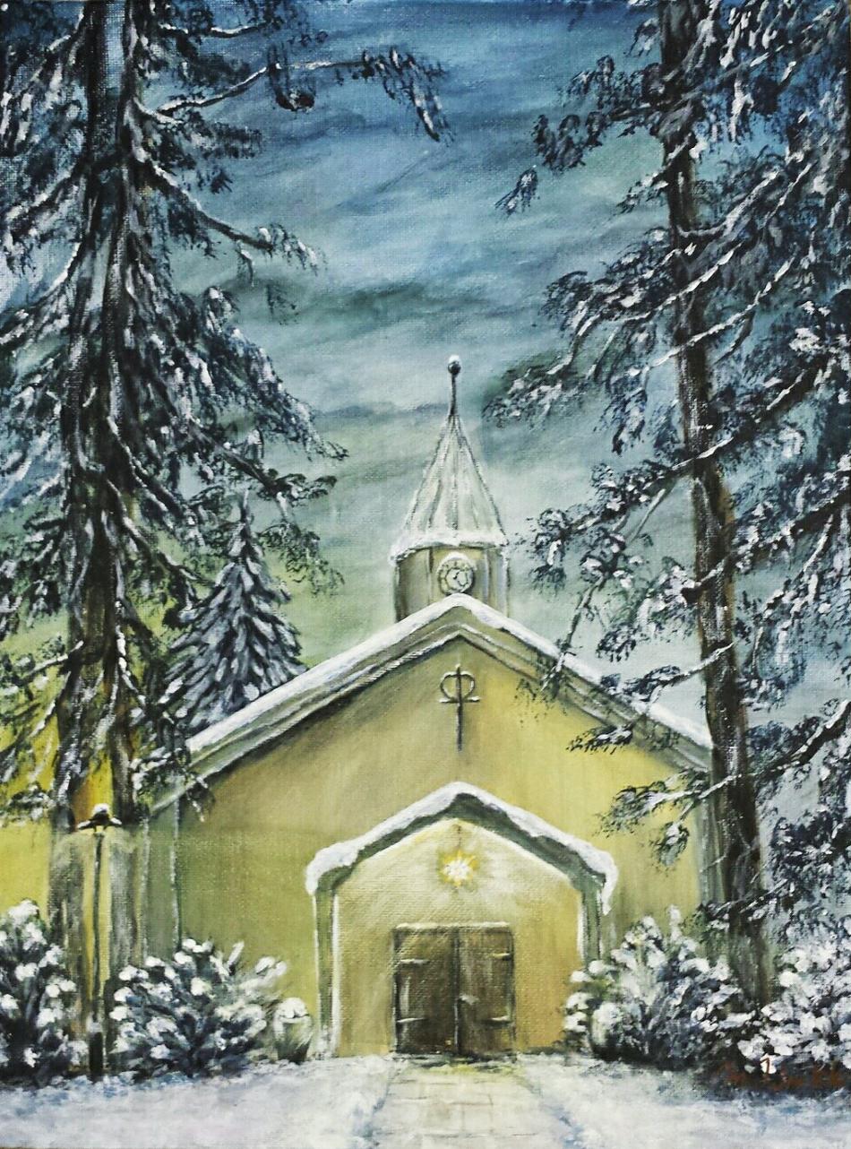 Kunstwerk Die Kirche in Lobetal von Atelier Martina Winkler