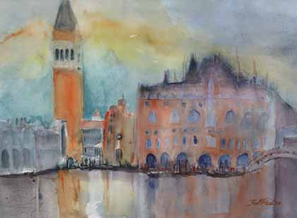 Venedig - Campanile, Markusplatz und Dogenpalast von Berthold M Rubenbauer Venedig - Campanile, Markusplatz und Dogenpalast