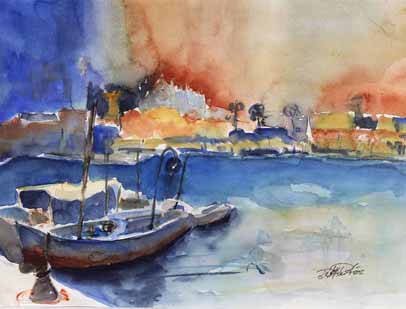 Im Hafen von Palma von Berthold M Rubenbauer Im Hafen von Palma