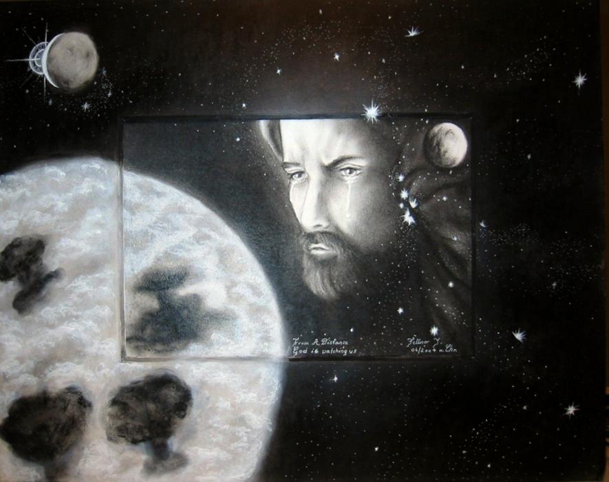 From a Distance - God is watching us von Va Pensiero - Atelier Irene Fellner From a Distance - God is watching us