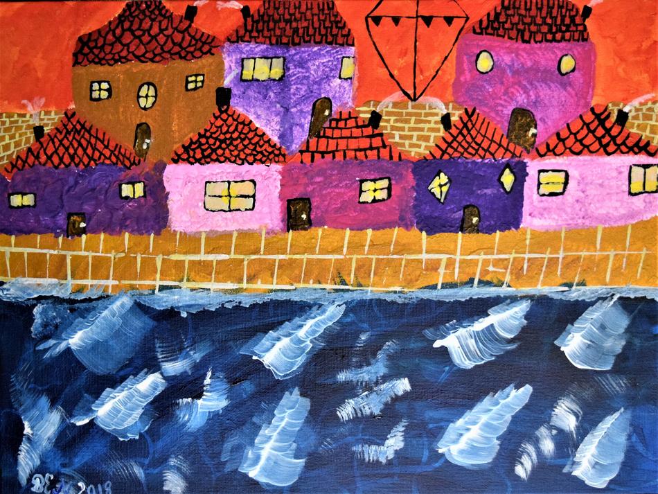 Stadt am Fluss von BEN-Painting-Artist Stadt am Fluss