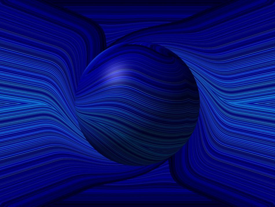 Die blaue Kugel von Organic Cyber Art Die blaue Kugel