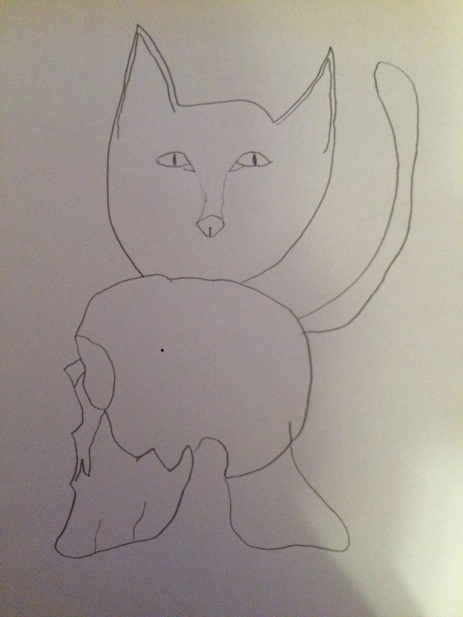 Katze und Schädel von Denis Batinic Katze und Schädel