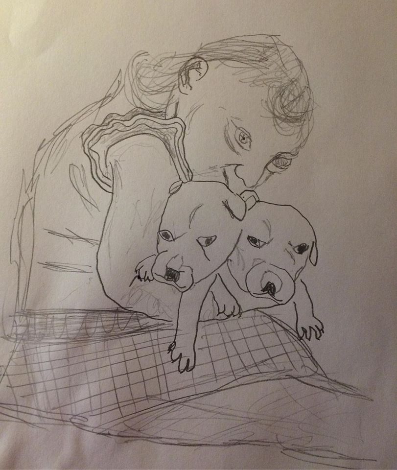 Baby mit Hunden von Denis Batinic Baby mit Hunden