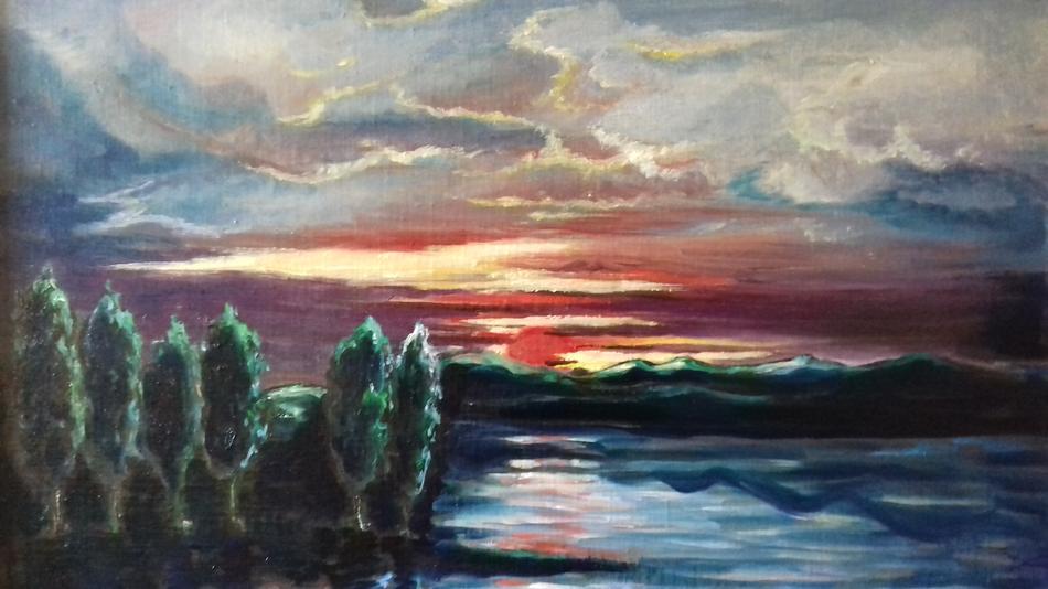 Landschaft Sonnenaufgang von Mea Meike Dörschuck Landschaft Sonnenaufgang