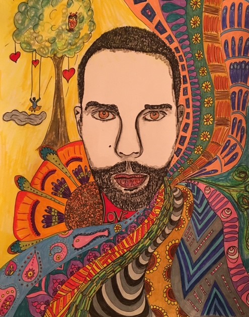 Portrait eines Künstlers von Mensch Mi Portrait eines Künstlers