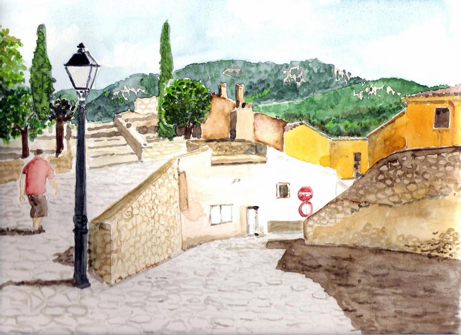 Spanien, auf dem Weg zur Burg von Spanien, auf dem Weg zur Burg