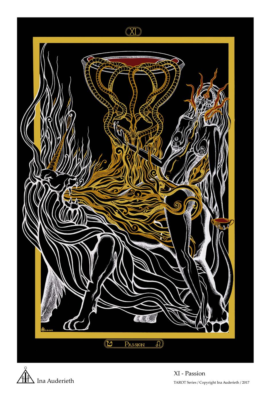 XI - Passion TAROT Druck von Ina Auderieth XI - Passion TAROT Druck