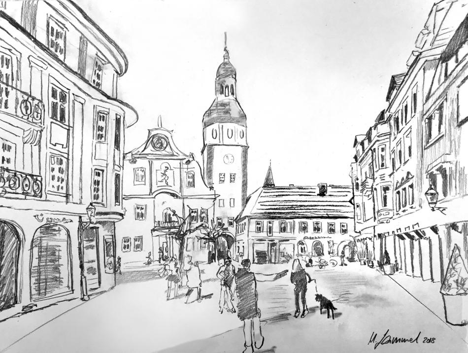 Ettlingen, Rathausplatz von Marla Mell Ettlingen, Rathausplatz