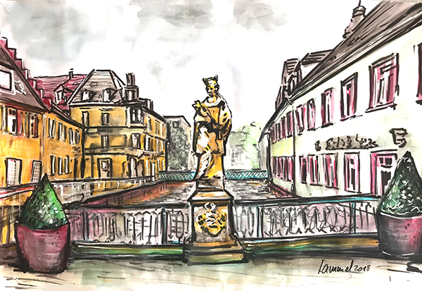 Rathausbrücke, Ettlingen von Marla Mell Rathausbrücke, Ettlingen