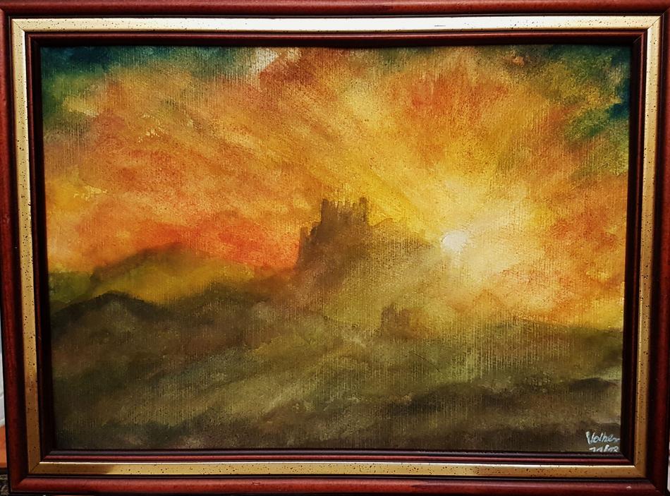 Burgruine im Sonnenuntergang von Burgruine im Sonnenuntergang