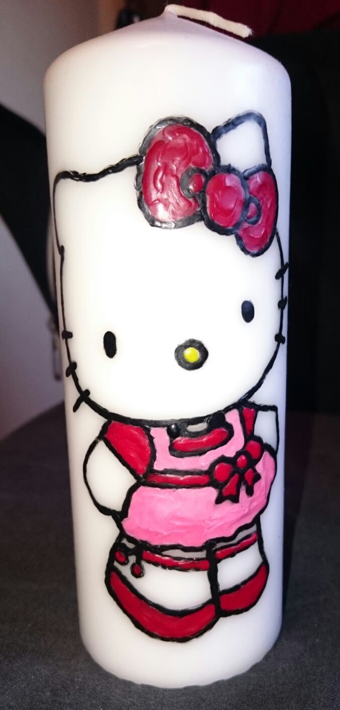 Kerze mit Hello Kitty von Tina Weiß Kerze mit Hello Kitty