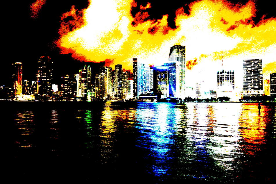 Kunstwerk Miami Skyline 'Sc1' von Bronson