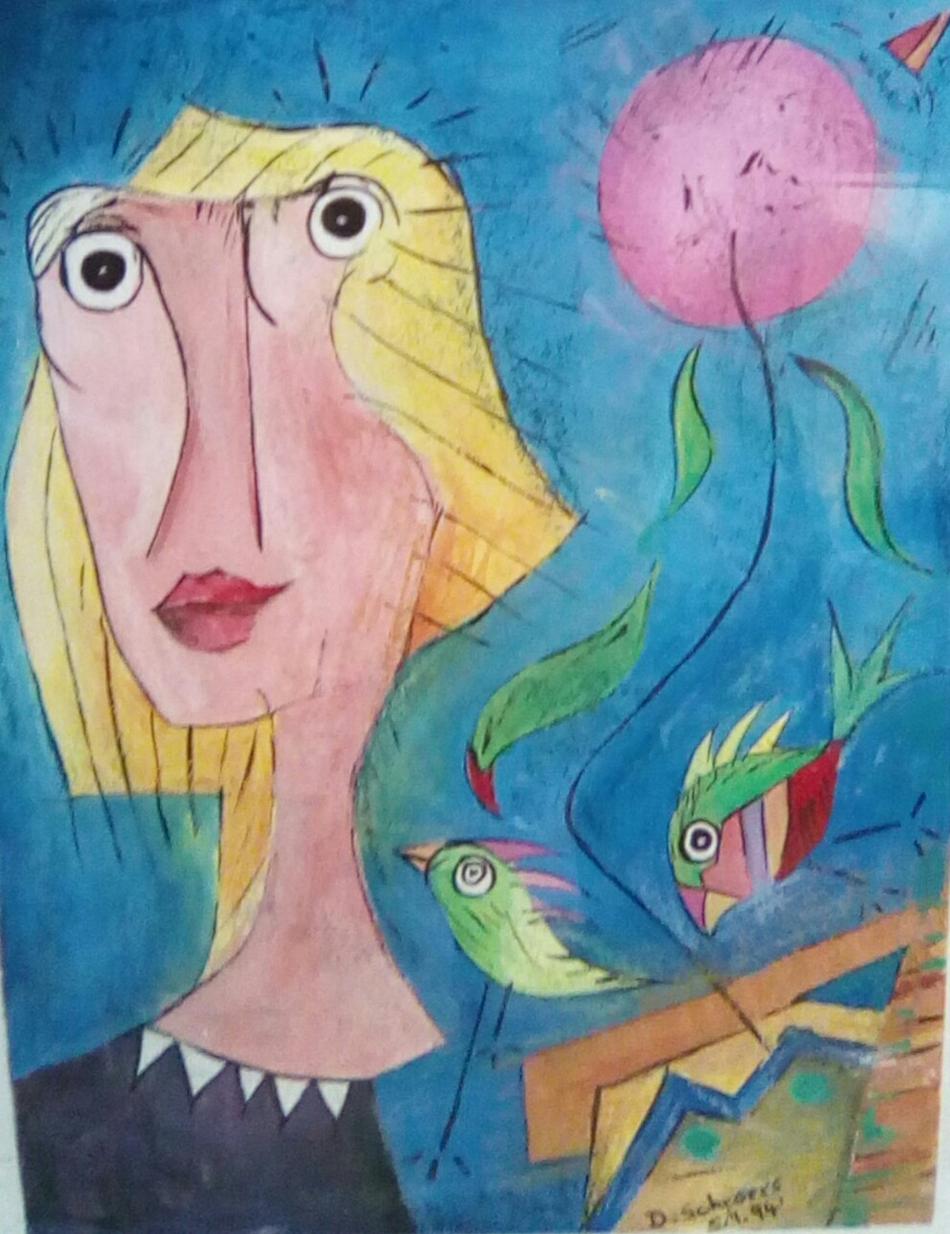 Frau mit Blume von Frau mit Blume