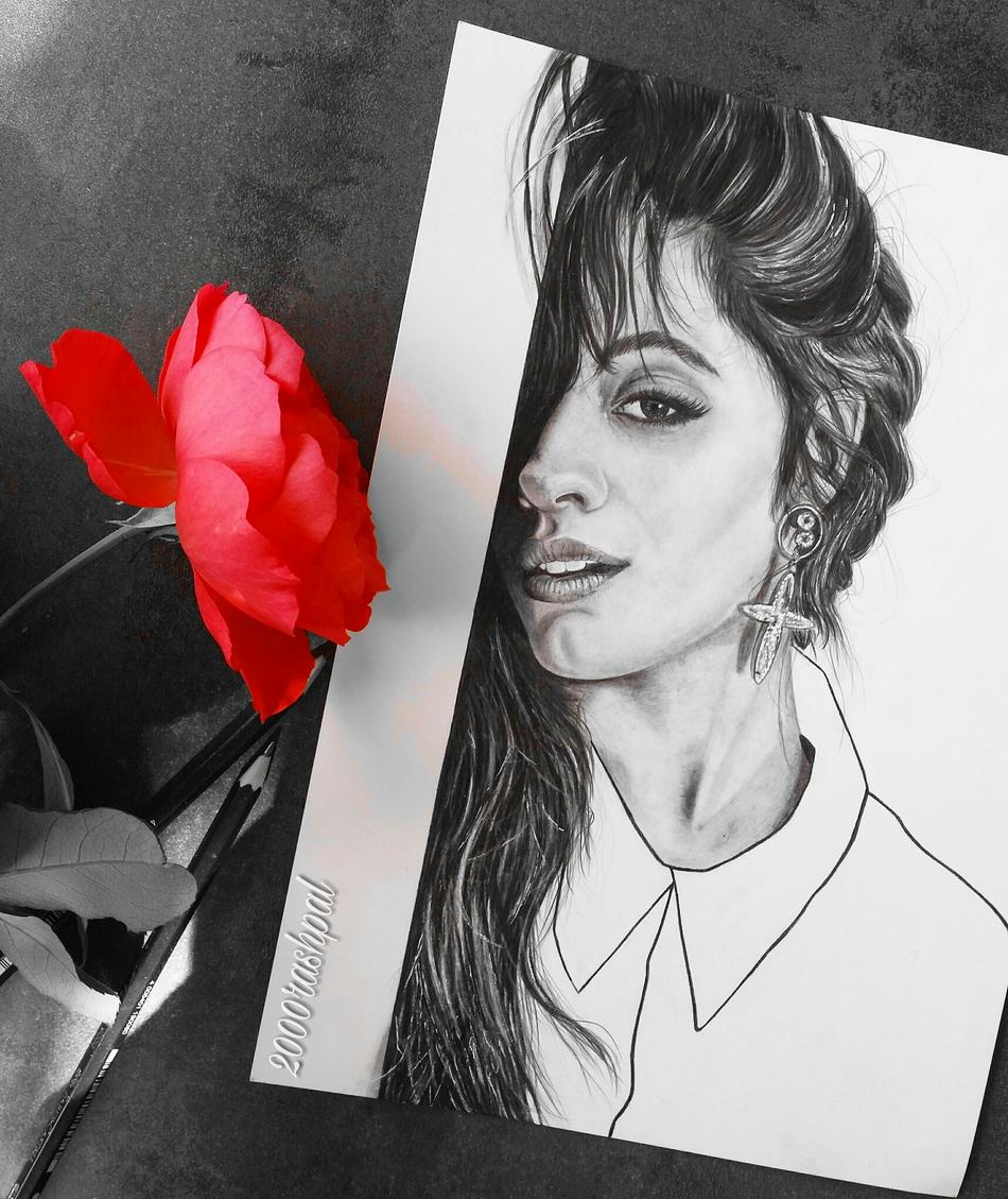 Camila Cabello Portrait PRINT von 2000rashpal Camila Cabello Portrait PRINT