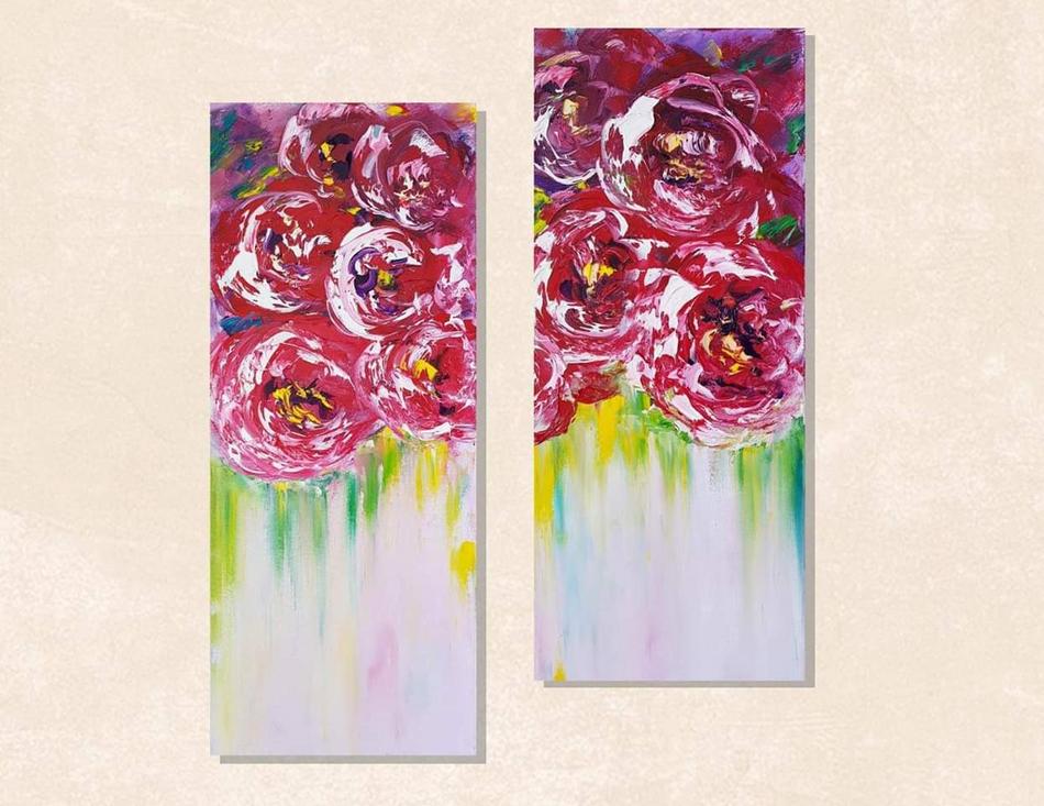 Flowers abstrakt 2 Teile von S.Ril Flowers abstrakt 2 Teile