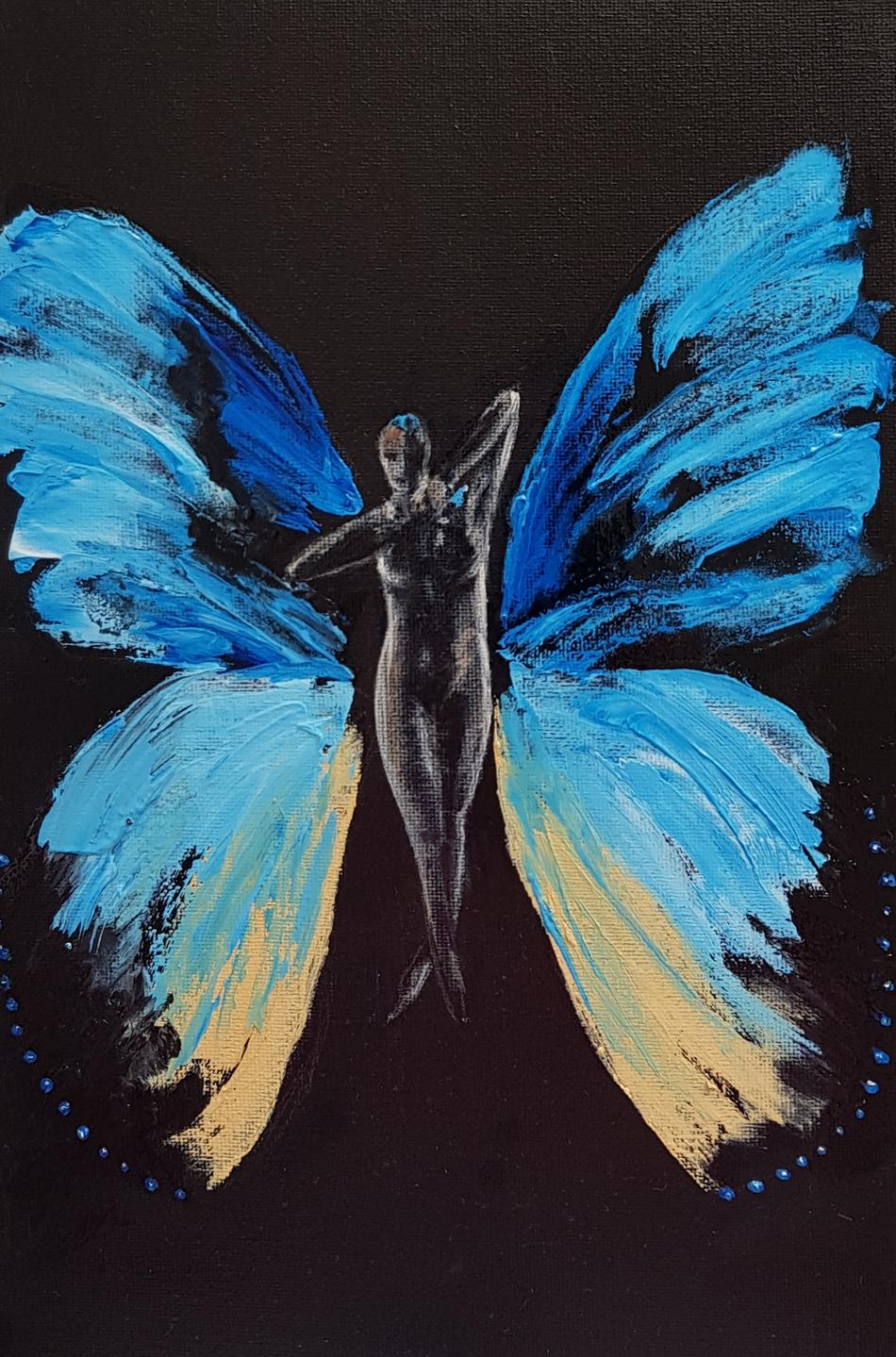 Blue woman butterfly von S.Ril Blue woman butterfly