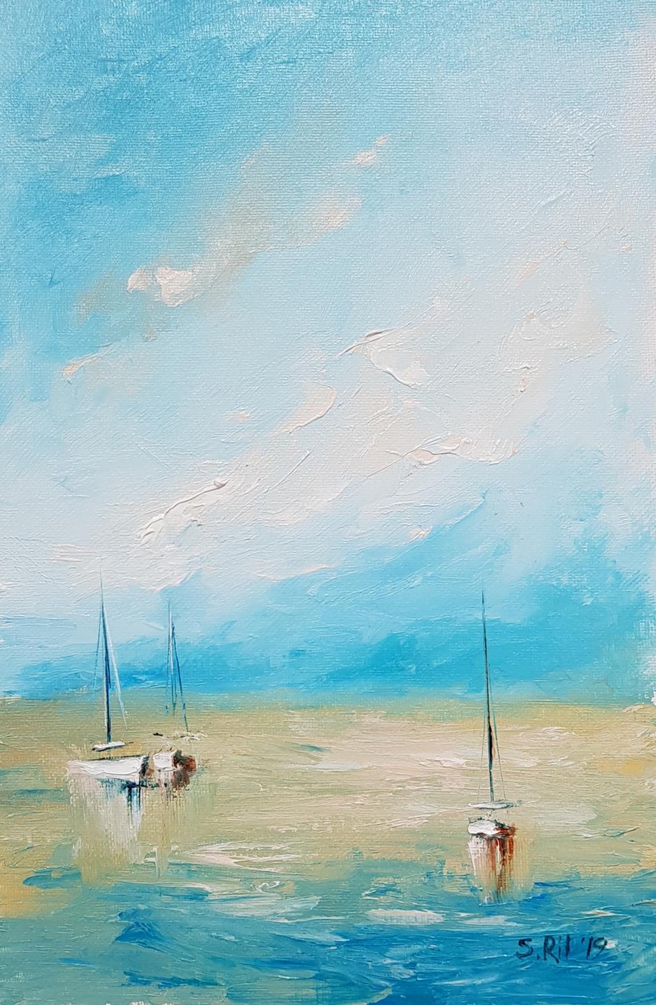 Cloudy sky with yachts von S.Ril Cloudy sky with yachts