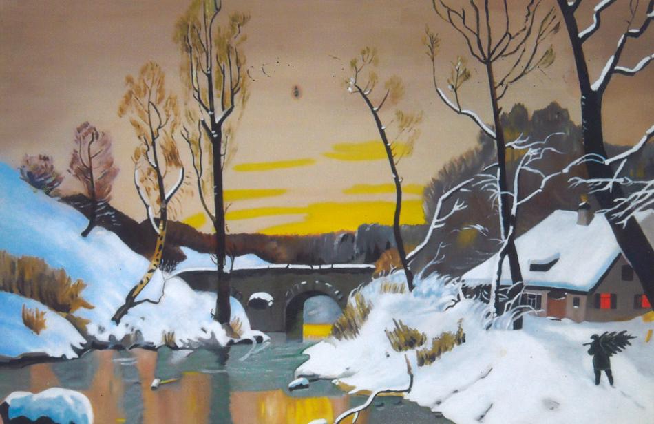 Winterlandschaft von Karl Wölger Winterlandschaft