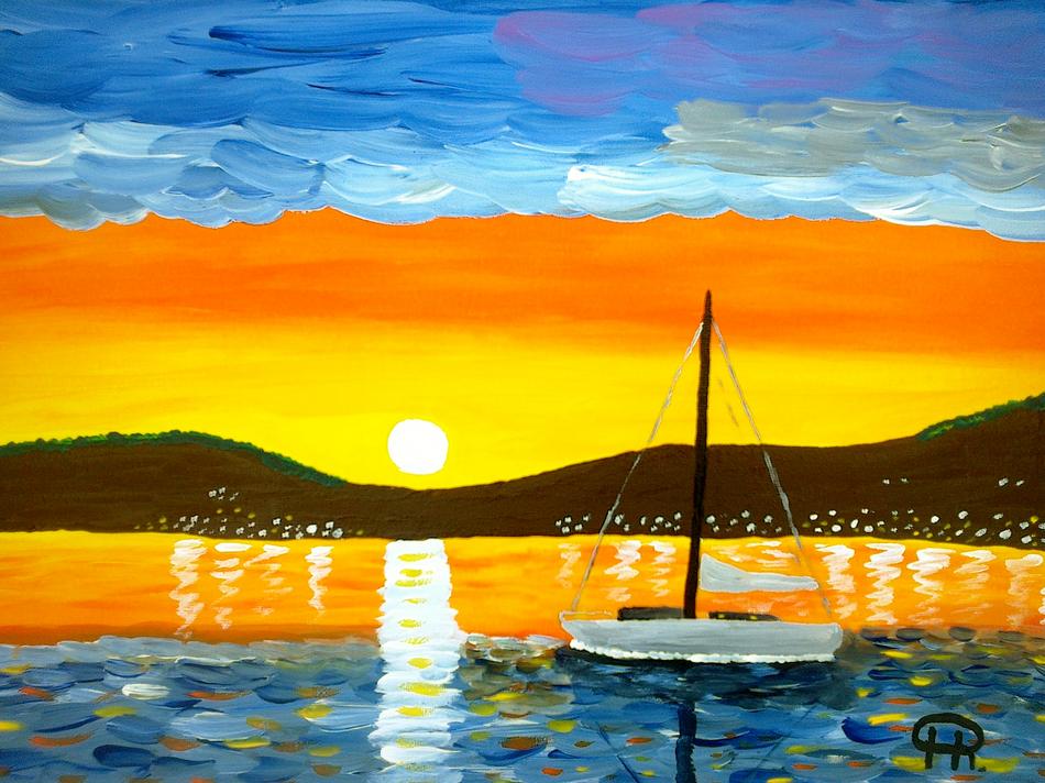Sunset over the bay von Sunset over the bay