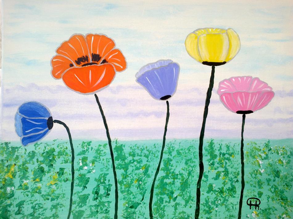 Bunte Mohnblumen von Bunte Mohnblumen