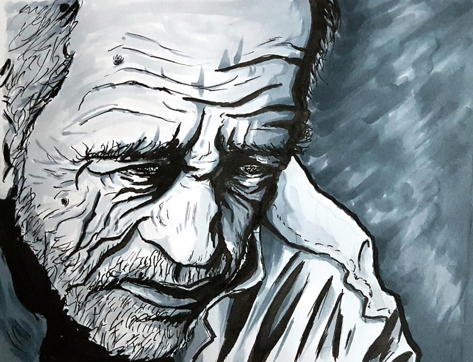 Nachdenklicher älterer Mann von Nachdenklicher älterer Mann