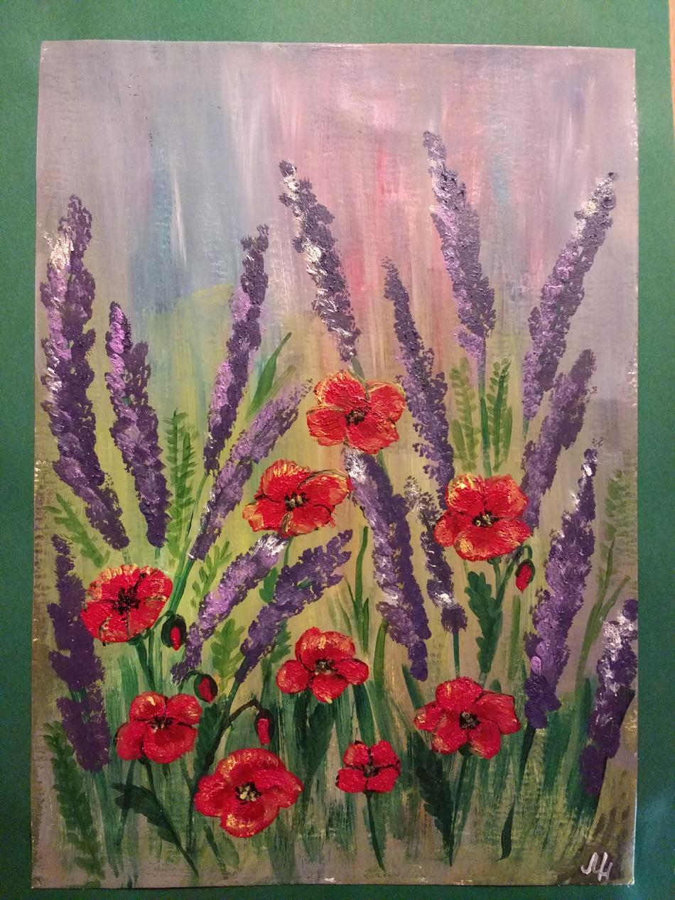 Mohnblumen und Lavendel von Marischa Mohnblumen und Lavendel