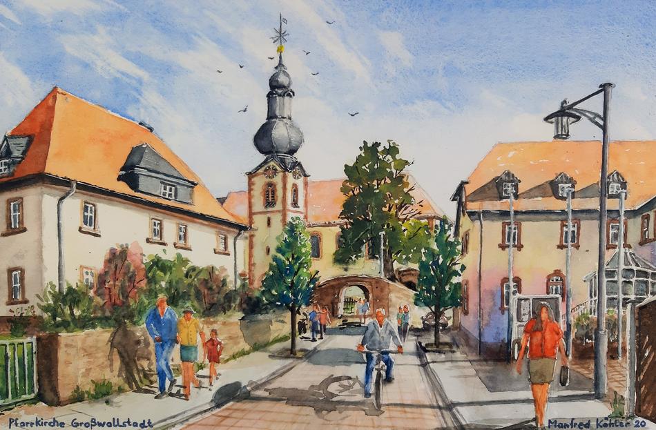 Großwallstadt - Pfarrkirche von Manfred Leo Koehler Großwallstadt - Pfarrkirche