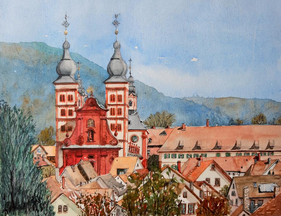 Amorbach - Abteikirche von Manfred Leo Koehler Amorbach - Abteikirche